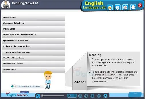 English language lab practical activity with level b1 english reading
